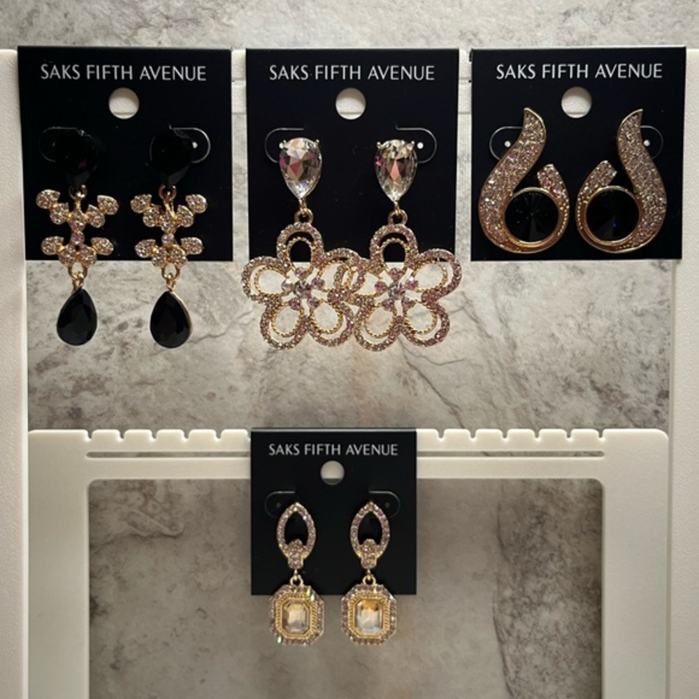 Saks Fifth Avenue Earrings Bindle of Four